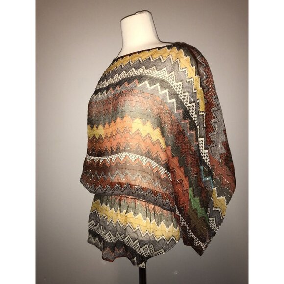 Parker Anthropologie Silk Multi-color Top W/Geometric Print, Size S - Picture 4 of 8